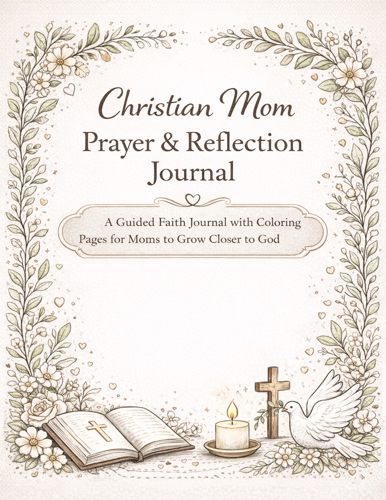 Christian Prayer and Reflection Coloring Book Journal-60 page PDF file